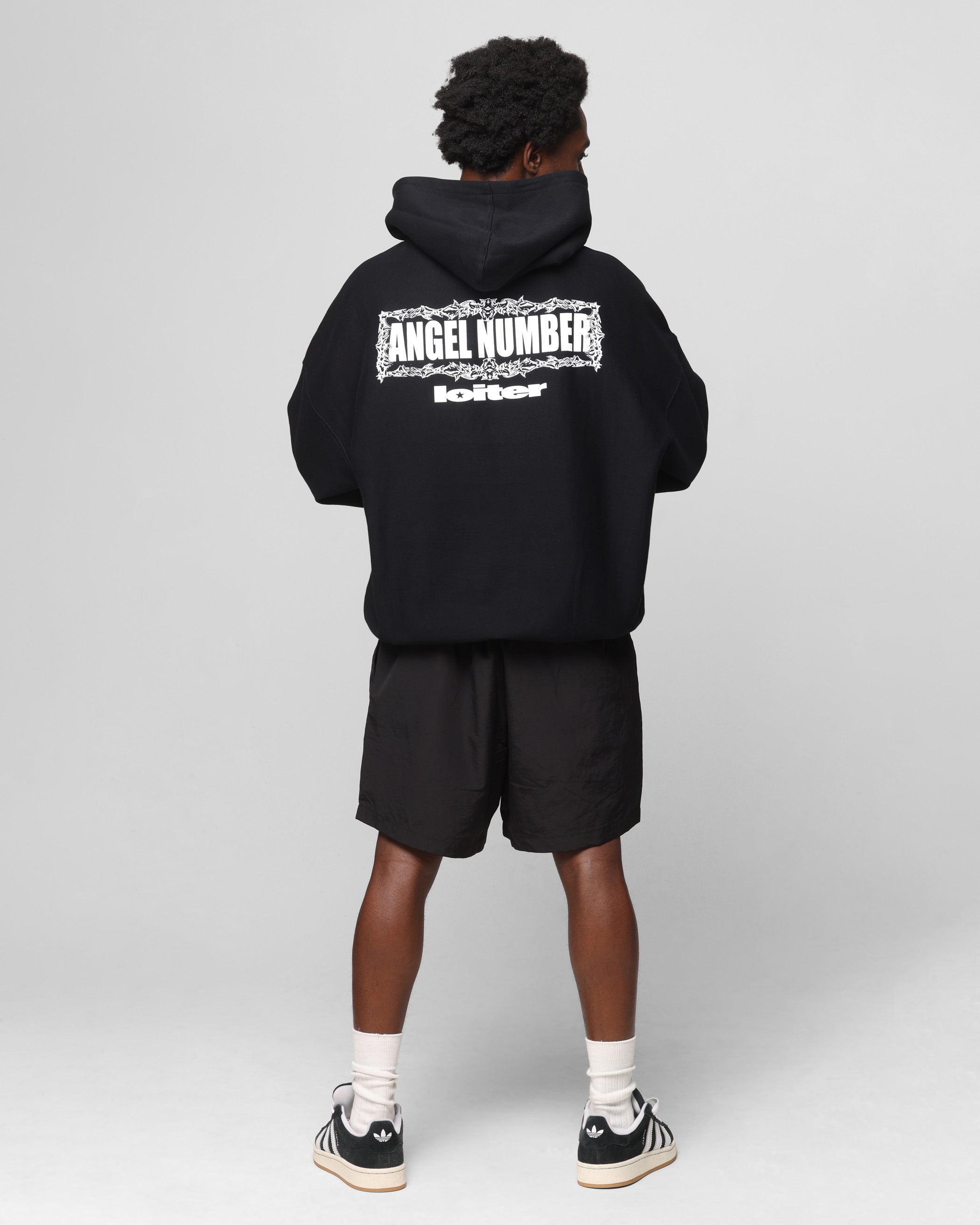 Loiter Angel Number Hoodie Black