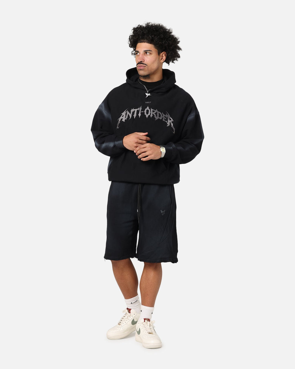 The Anti Order Mosh Boxy Hoodie Sunfade Black/Grey