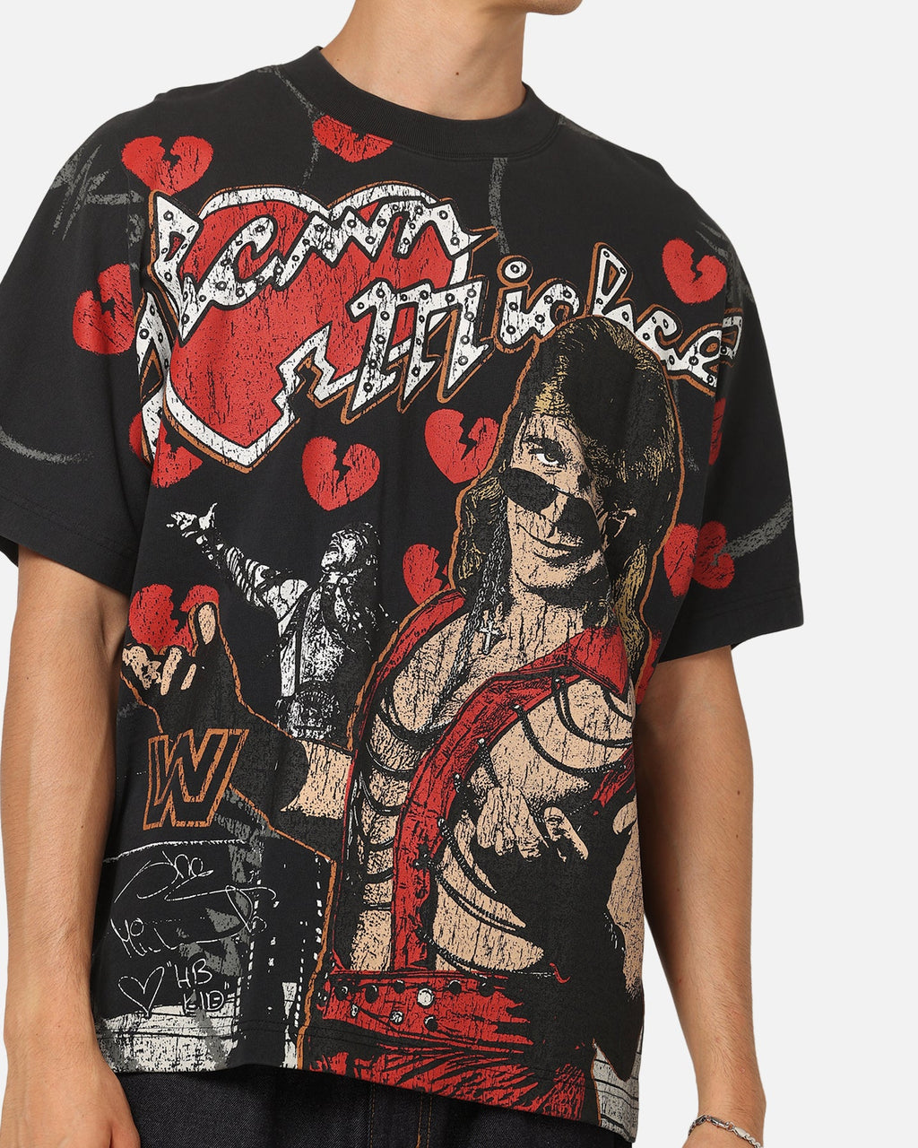 Culture Kings X WWE Shawn Michaels All Over Print T-Shirt Black
