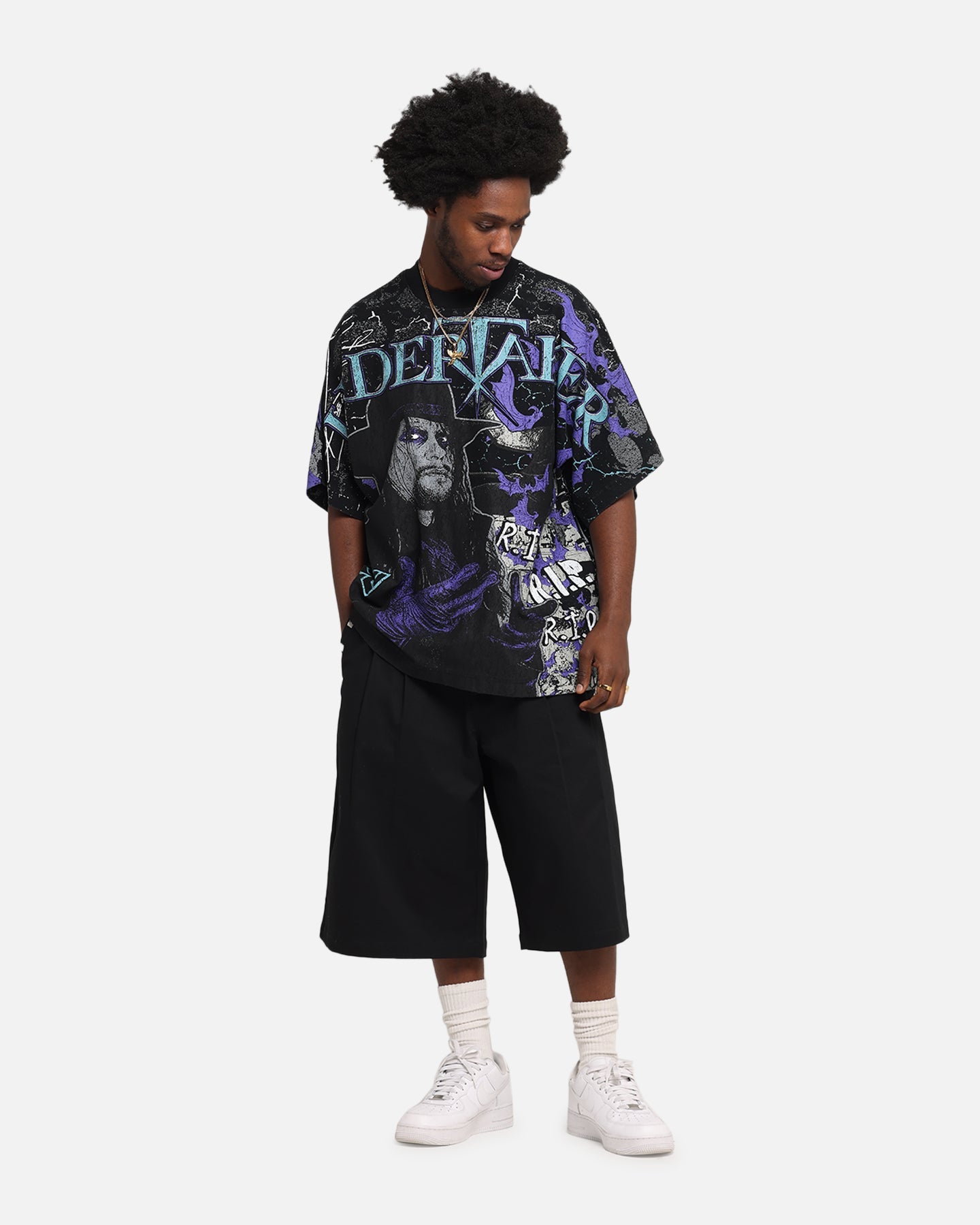 Culture Kings X WWE Undertaker All Over Print T-Shirt Black