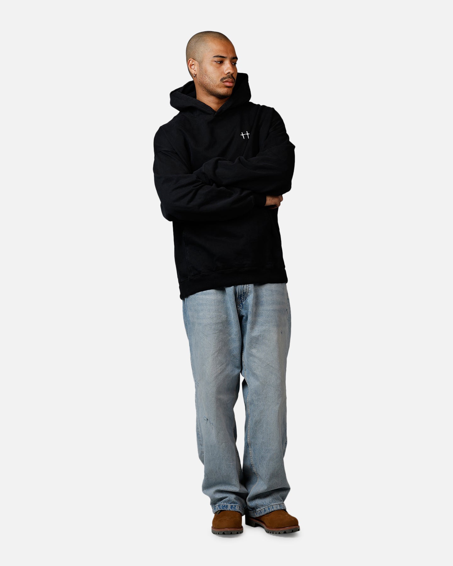 Saint Morta Fallen Rising Boxy Hoodie Black