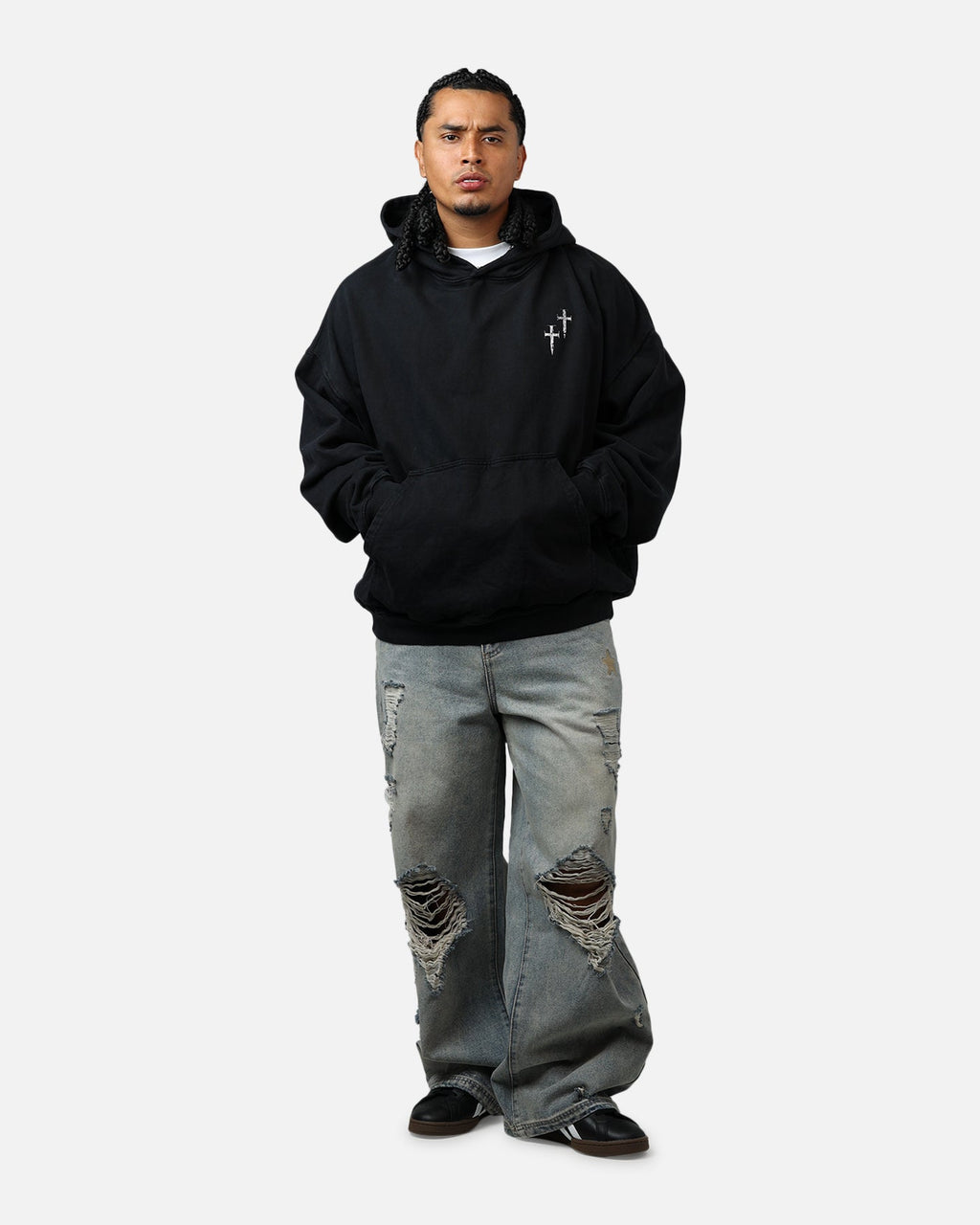 Saint Morta Ride Or Die Boxy Hoodie Black