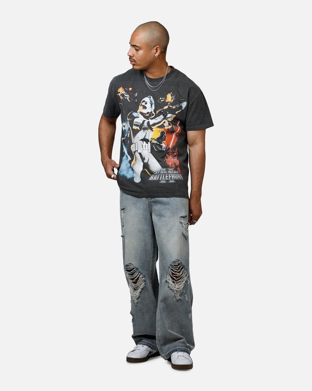 73Studio Star Wars Battlefront 2 Heavyweight T-Shirt Black Wash