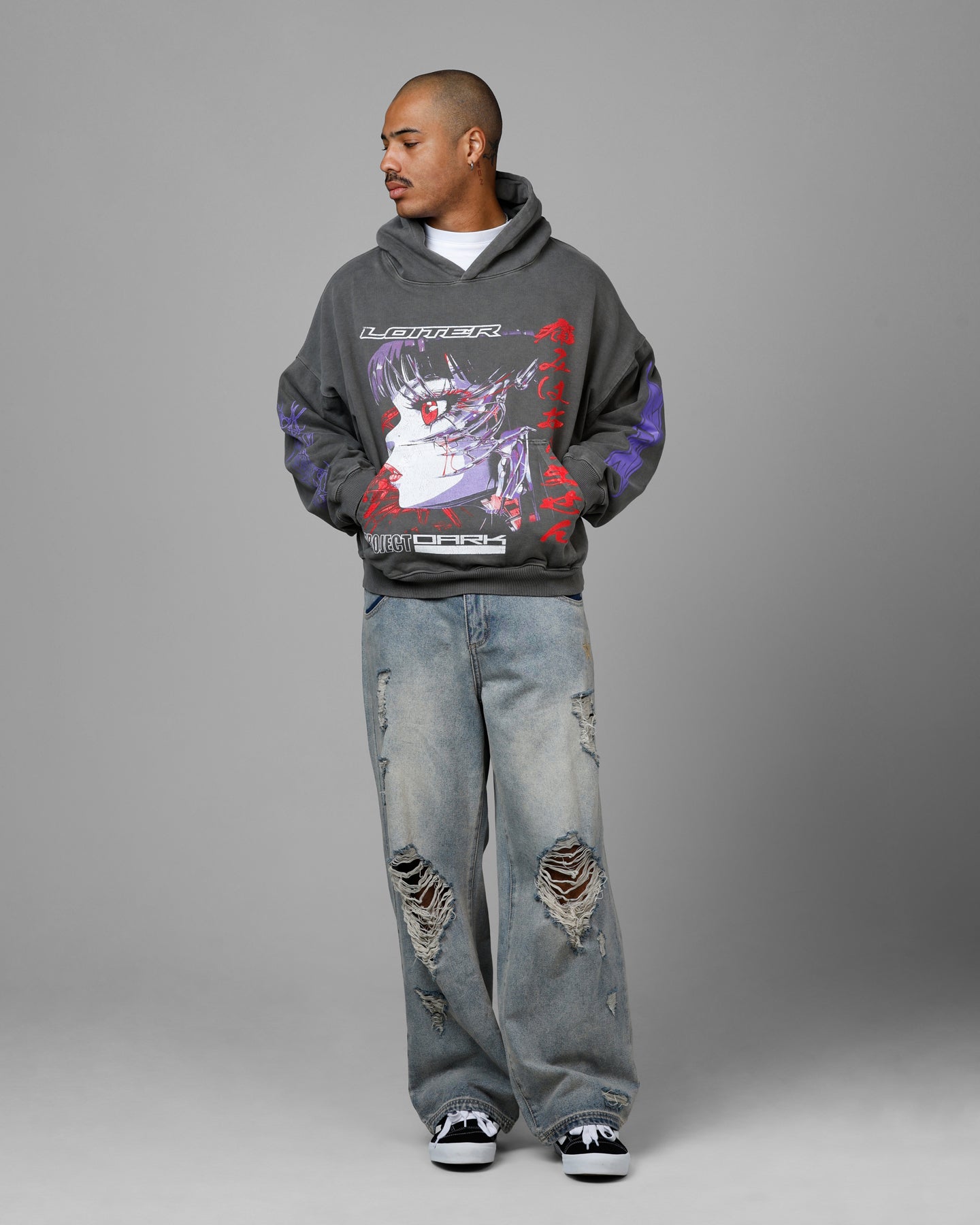 Loiter Cyberkinetics Premium Hoodie Washed Charcoal