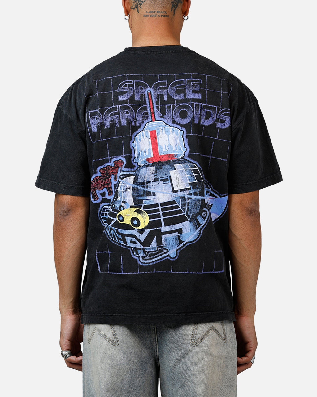 73Studio Disney Kingdom Hearts Space Paranoids Heavyweight T-Shirt Black Acidwash