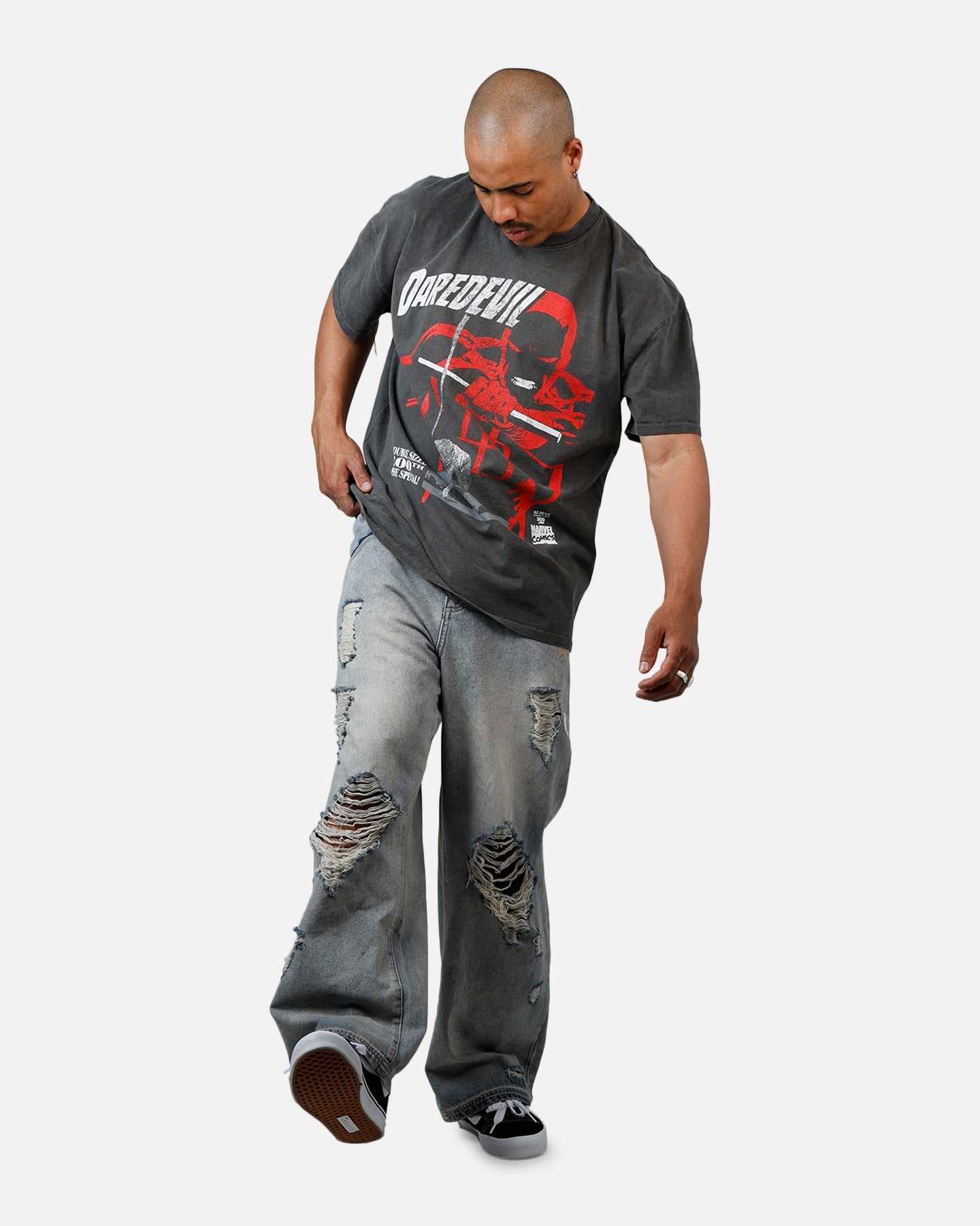 American Thrift Marvel Daredevil Comic Heavyweight T-Shirt Black Wash