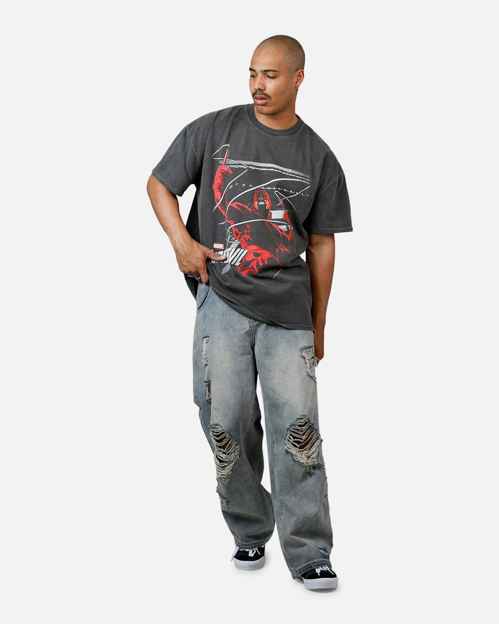 73Studio Marvel Daredevil Poster Heavyweight T-Shirt Black Wash