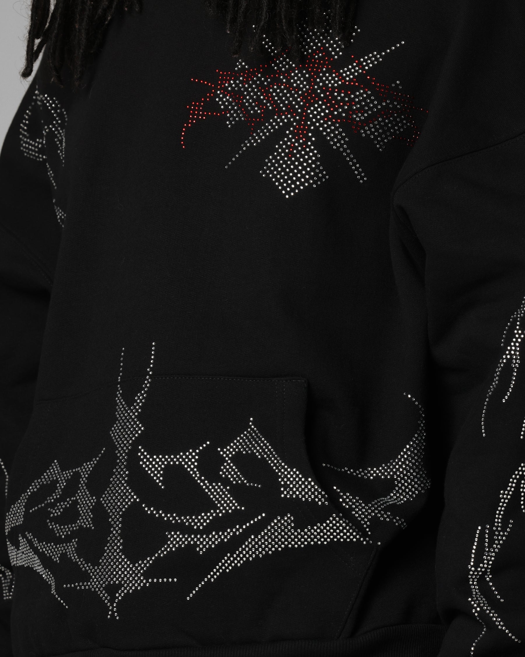 Loiter Opaque Rhinestone Premium Hoodie Black
