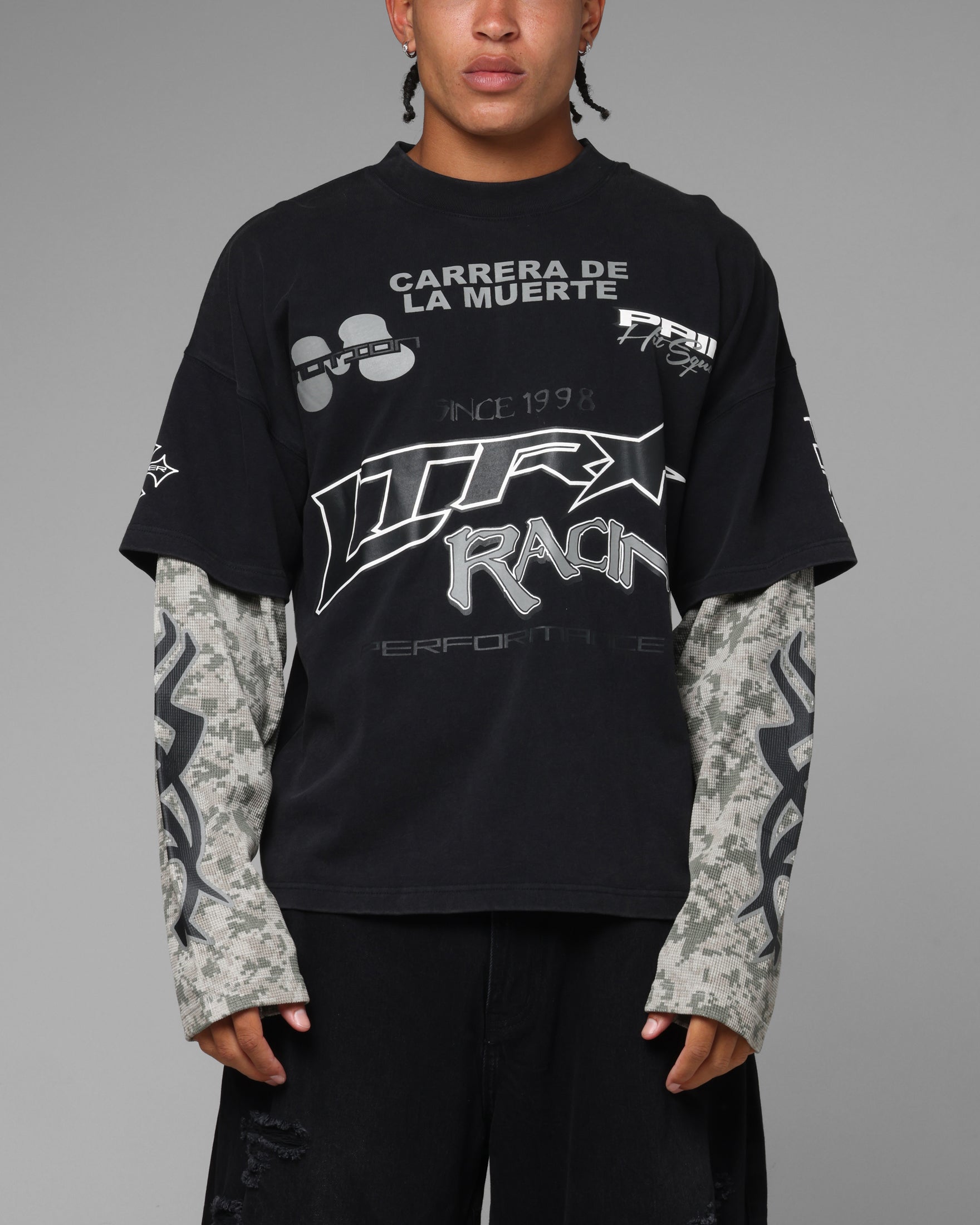 Loiter Performance Layered Long Sleeve T-Shirt Black