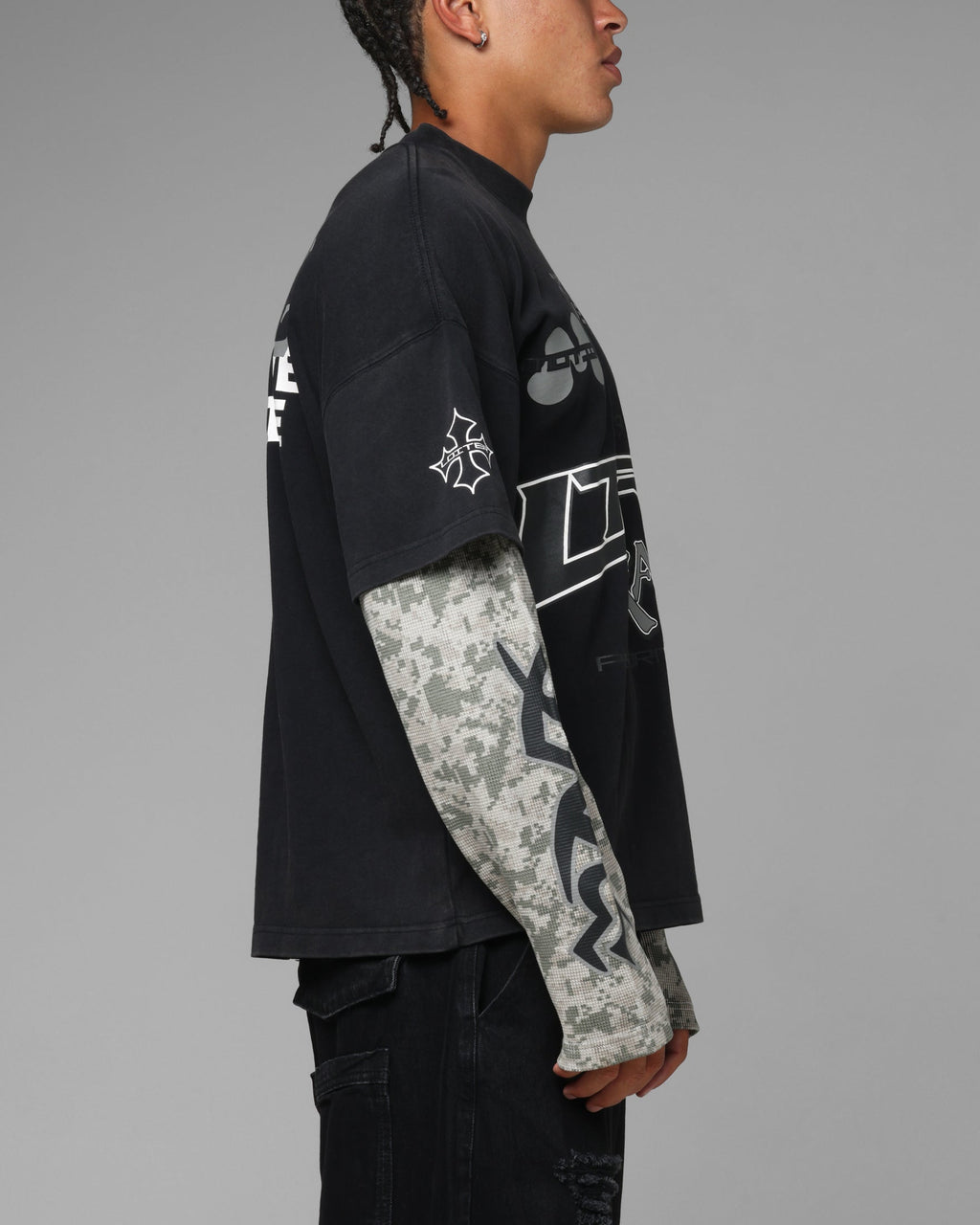 Loiter Performance Layered Long Sleeve T-Shirt Black