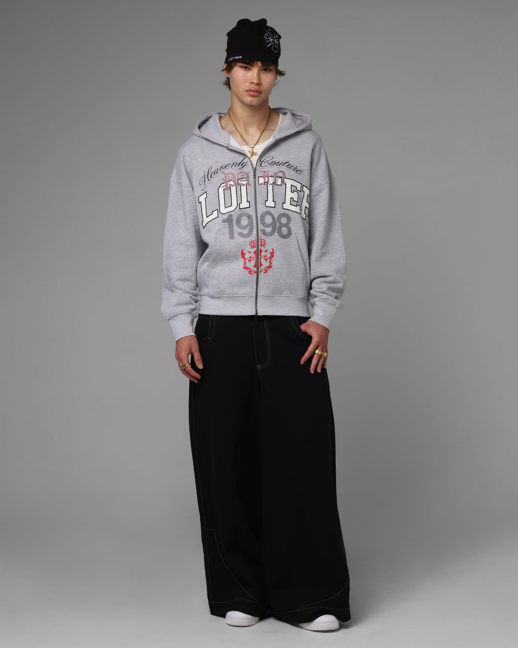 Loiter Drop Out Zip Hoodie Grey