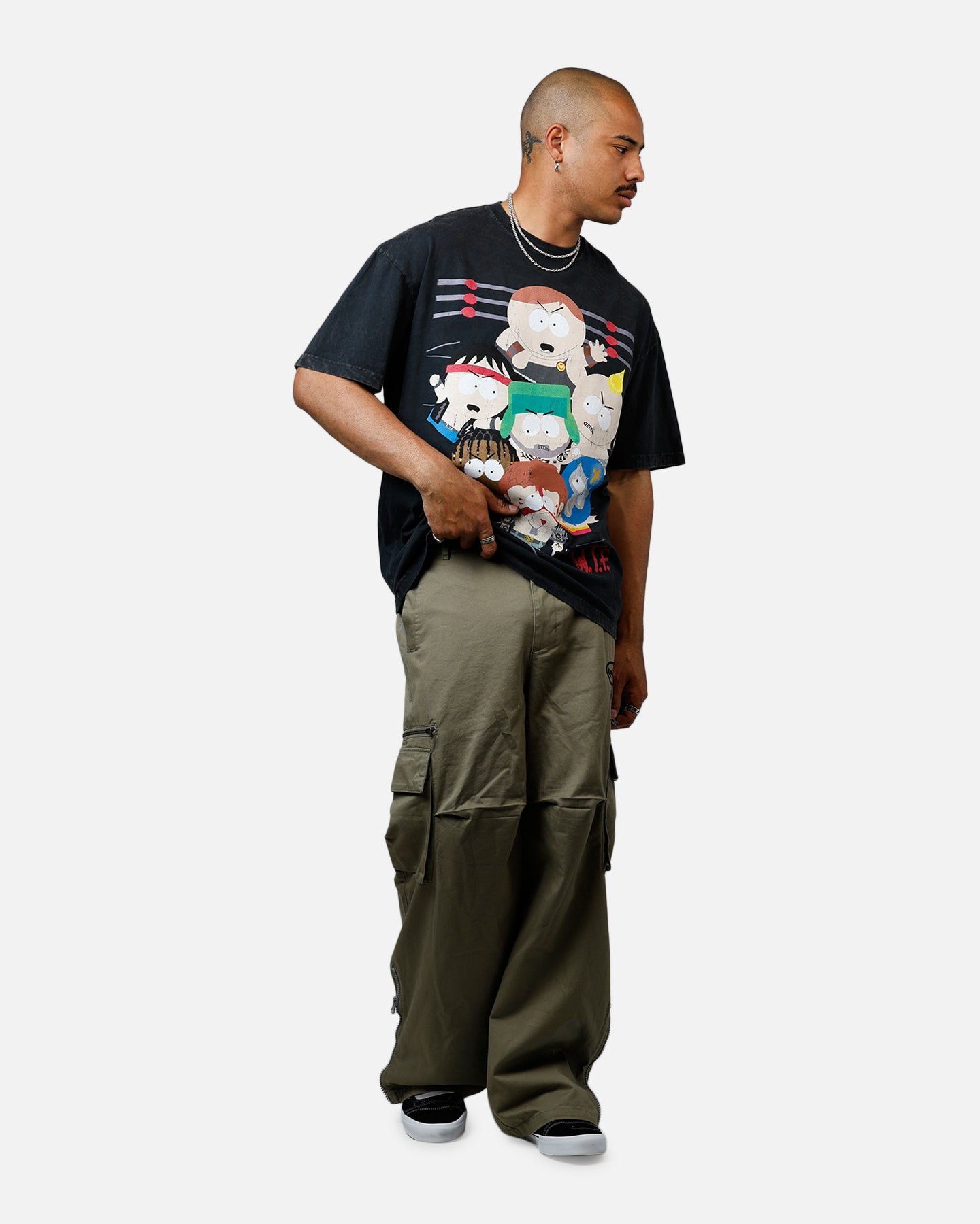 73Studio x South Park WTF Heavyweight T-Shirt Black Acidwash