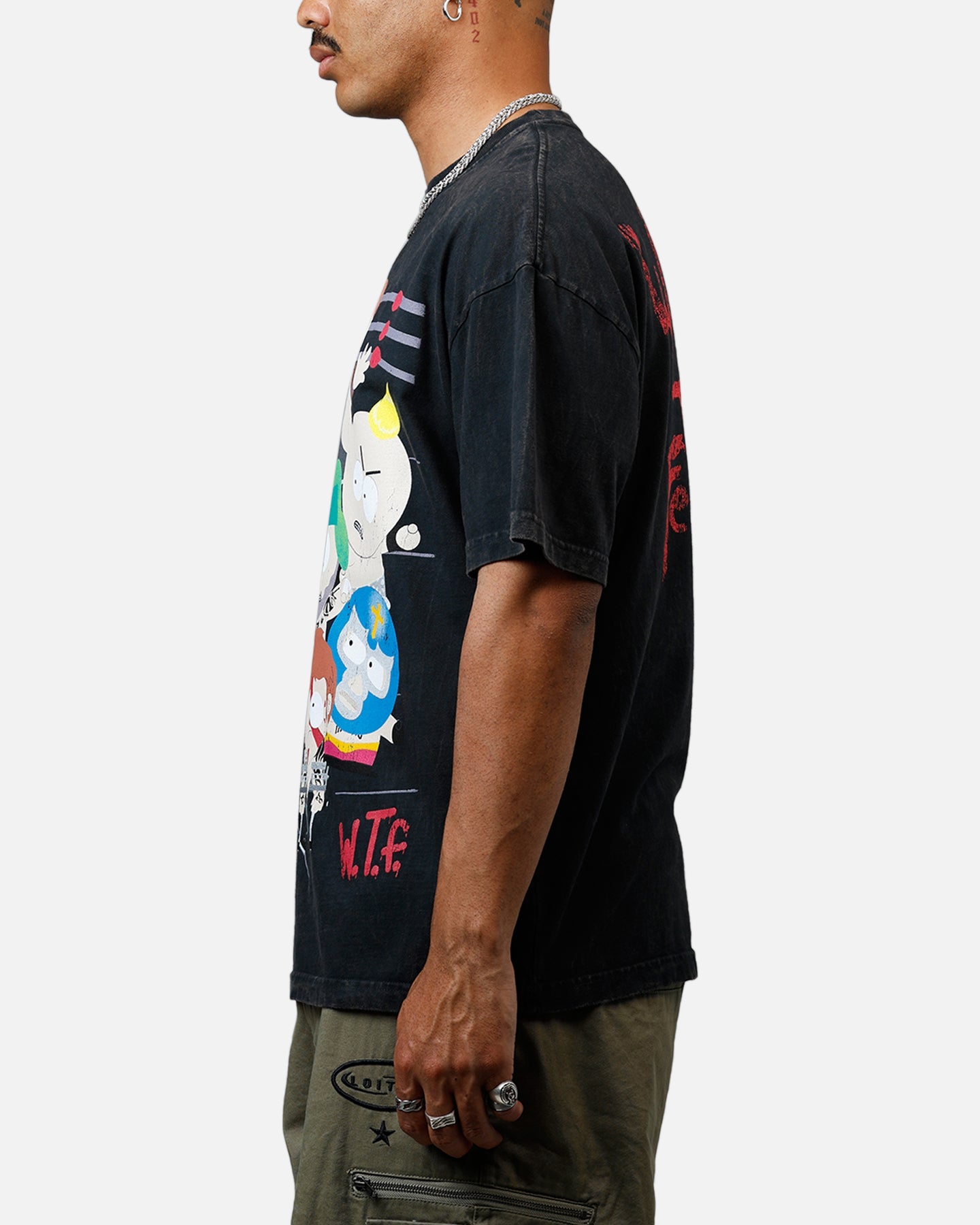 73Studio x South Park WTF Heavyweight T-Shirt Black Acidwash