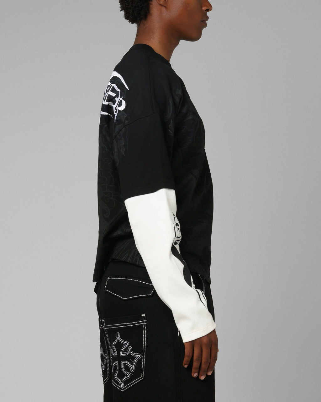 Loiter Xplicit Layered Long Sleeve T-Shirt Black