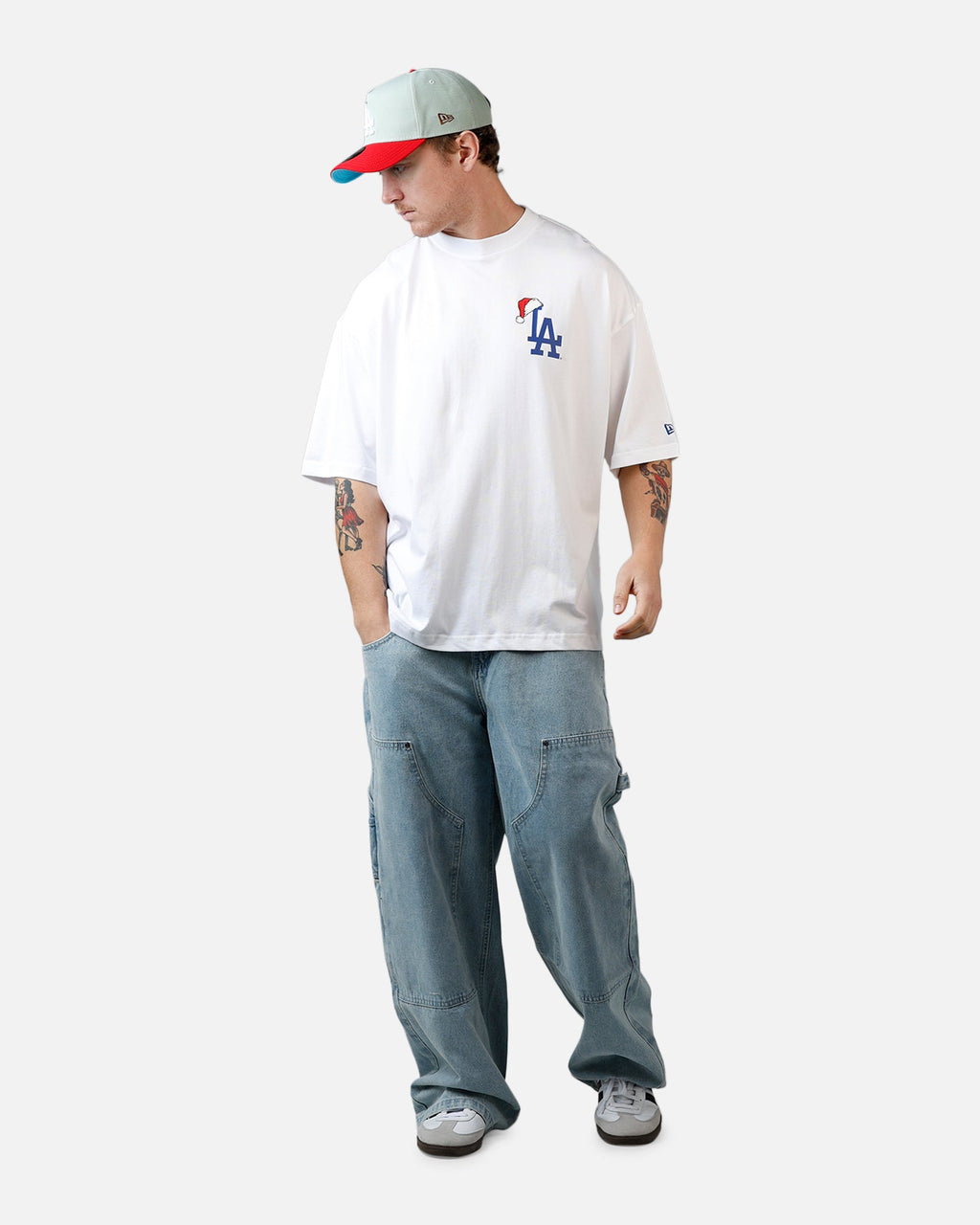 New Era Los Angeles Dodgers 'All I Want For Christmas' Santa T-Shirt White