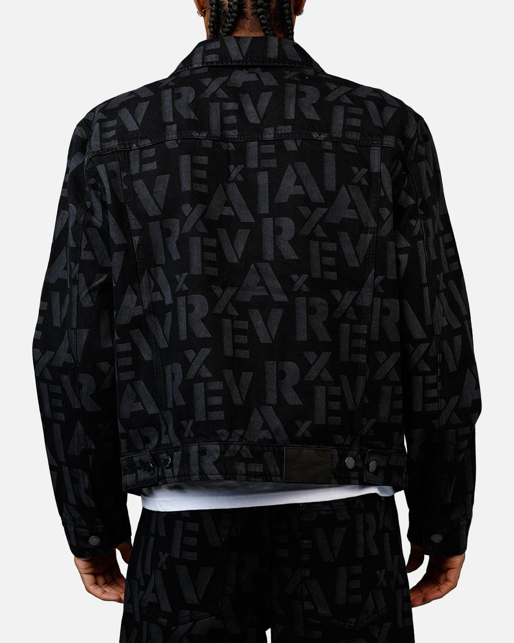 Avirex Monogram Denim Jacket Black