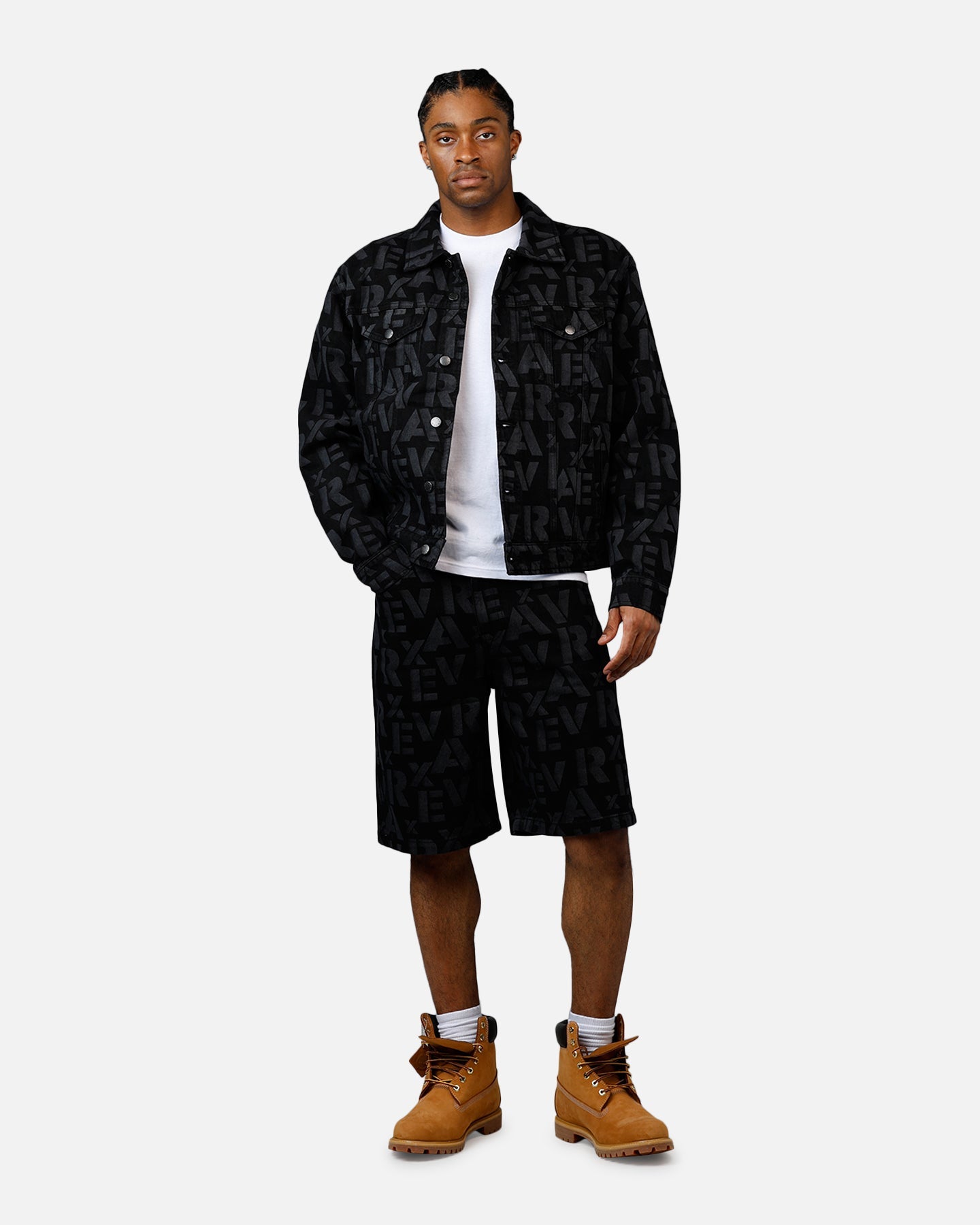 Avirex Monogram Denim Jacket Black
