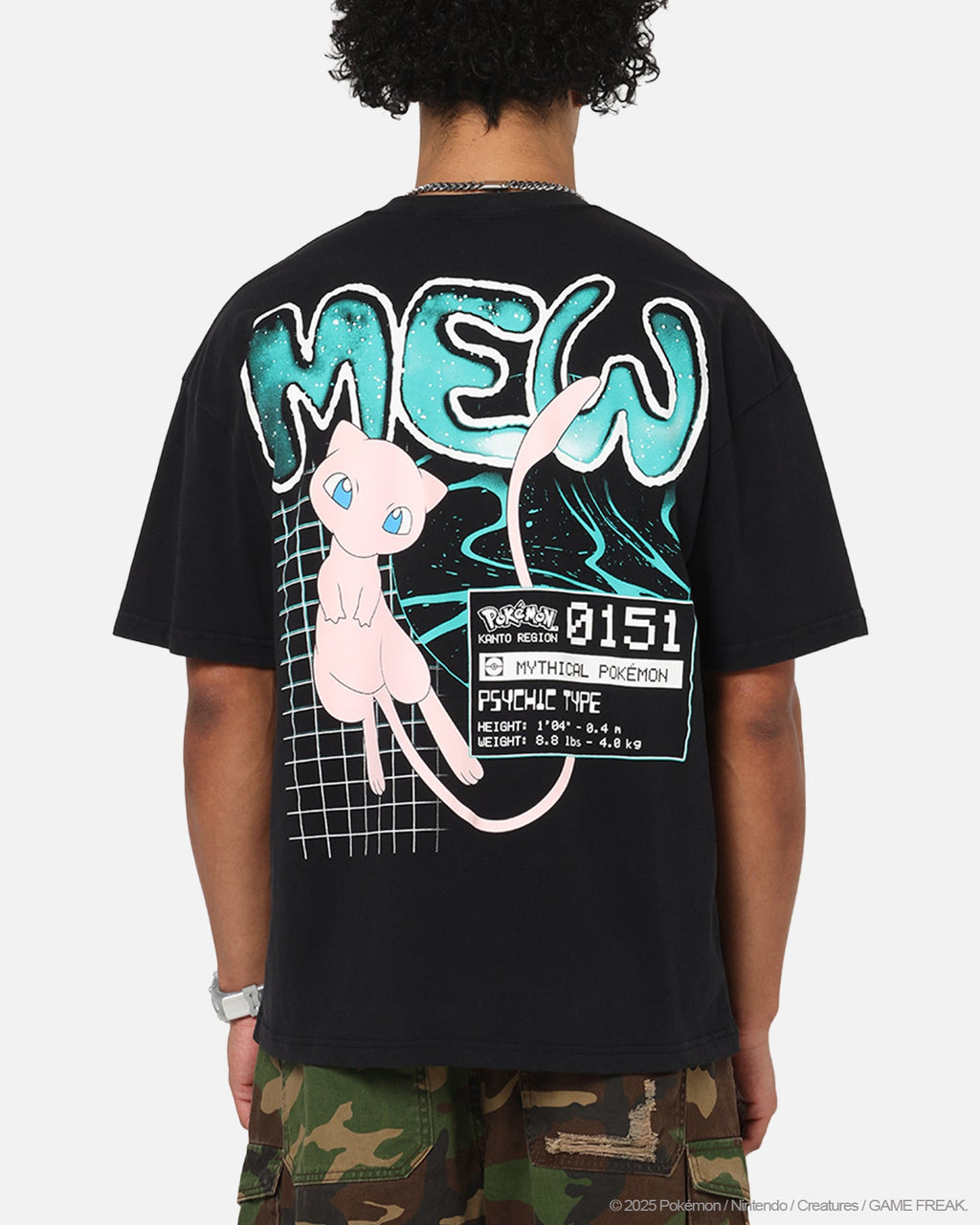 The Pokémon Collection By 73Studio Mew Vintage T-Shirt Off Black