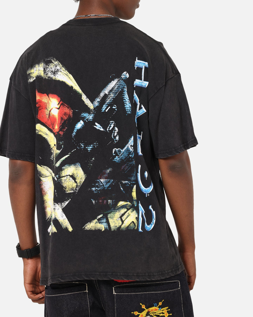 73Studio X Halo Halo 2 Masterchief Vintage T-Shirt Off Black