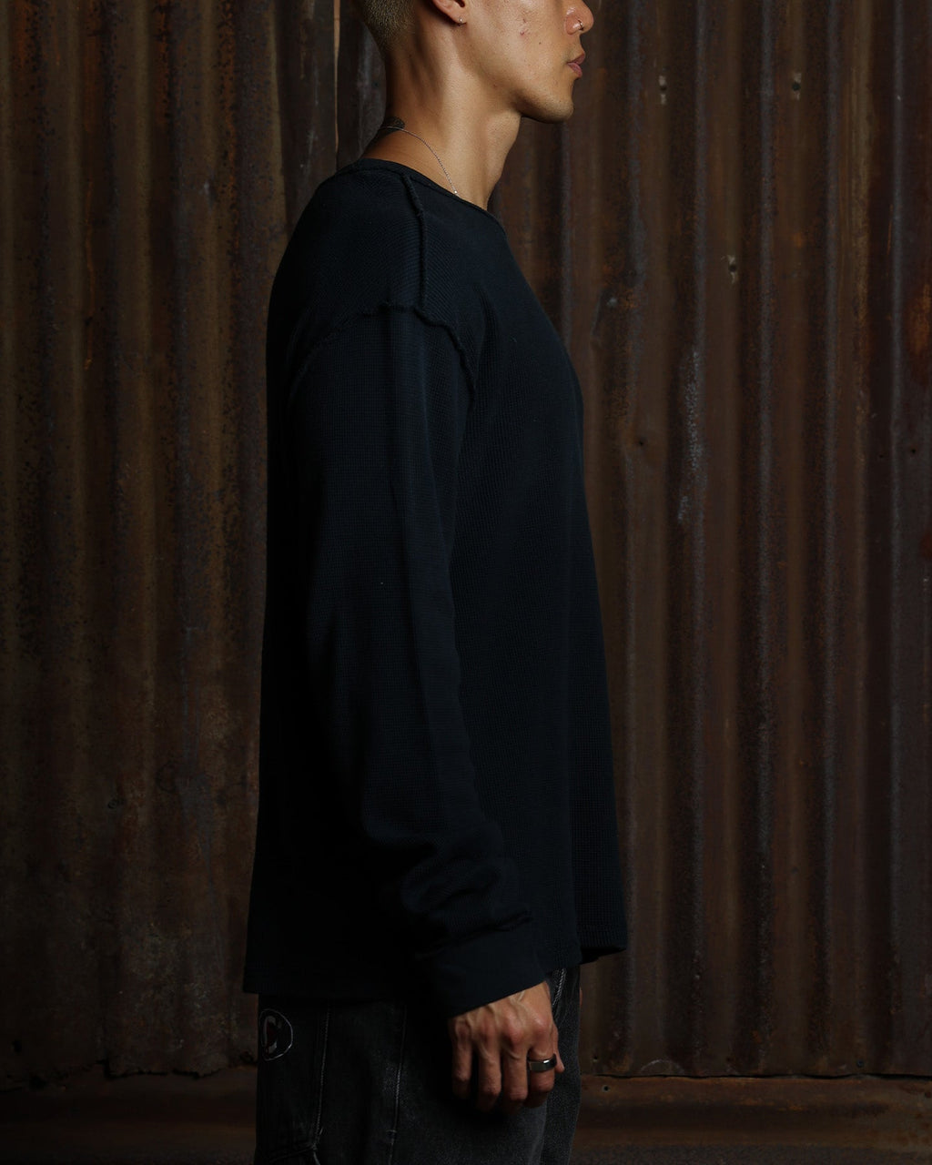 American Thrift Long Sleeve Thermal T-Shirt Washed Black