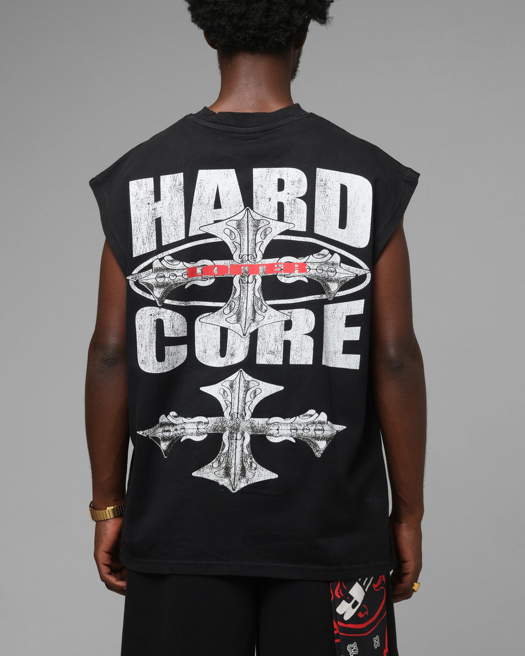 Loiter Hardcore Muscle T-Shirt Washed Black