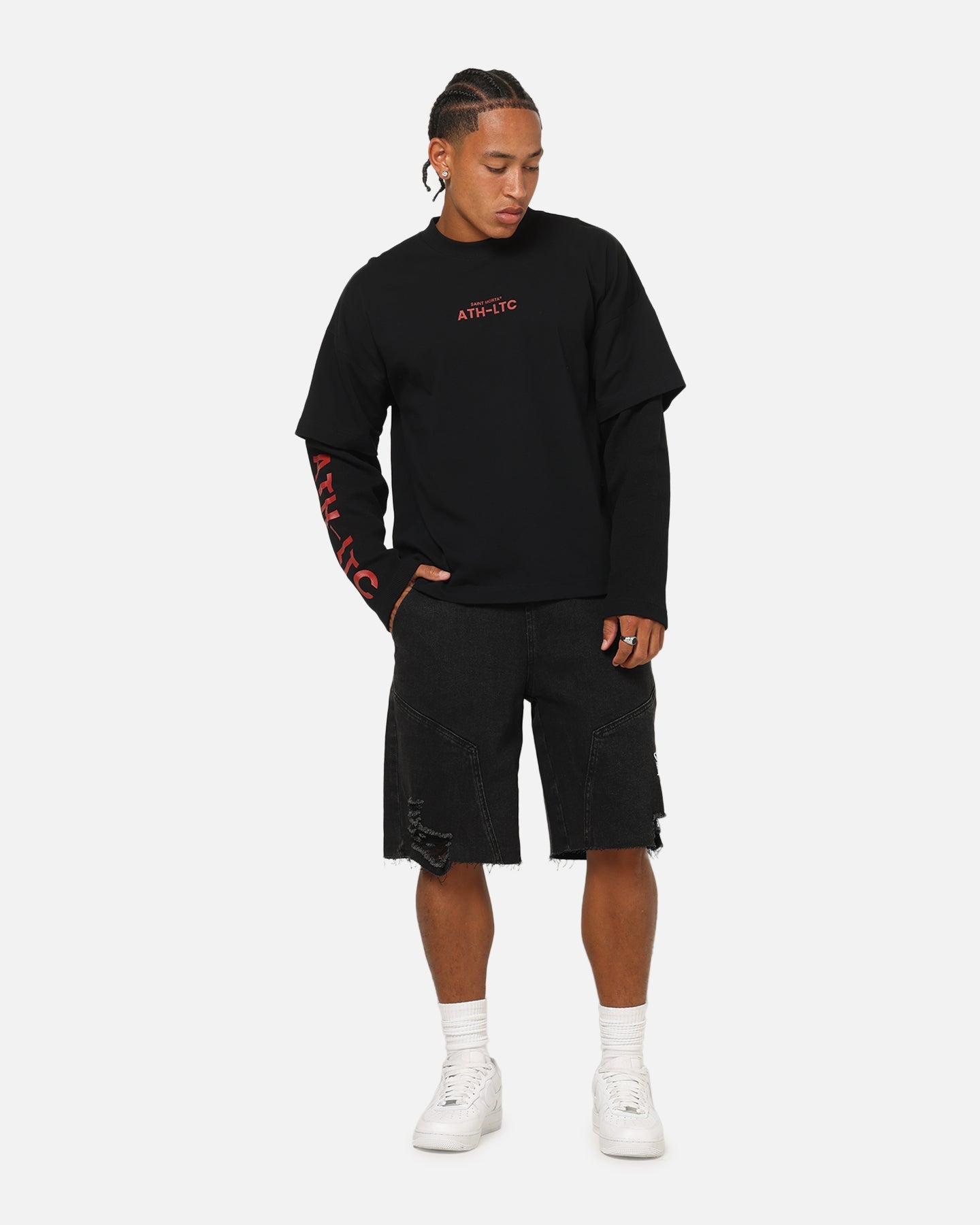 Saint Morta Athletc Season 2 Long Sleeve T-Shirt Black/Red