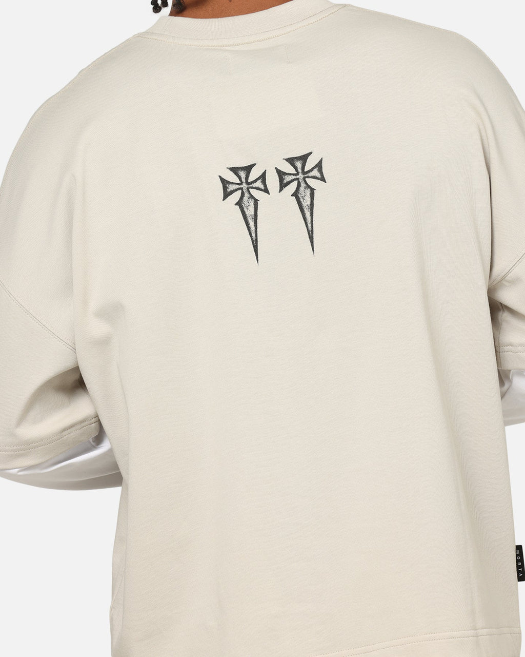 Saint Morta Muerte Layered Long Sleeve T-Shirt Stone/White