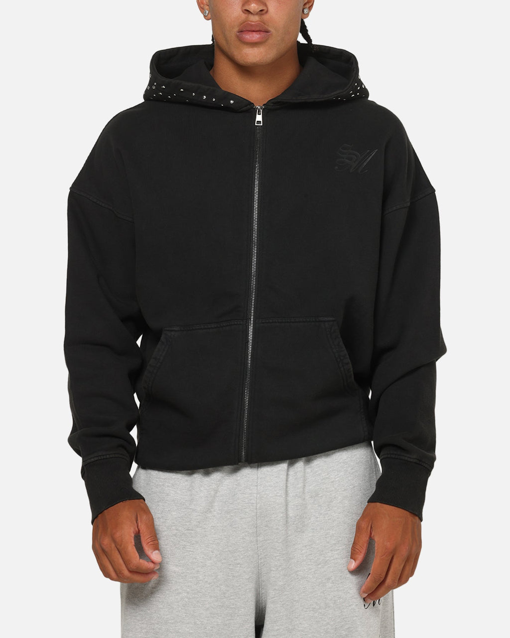 Saint Morta Divine Riot Zip Hoodie Black Wash