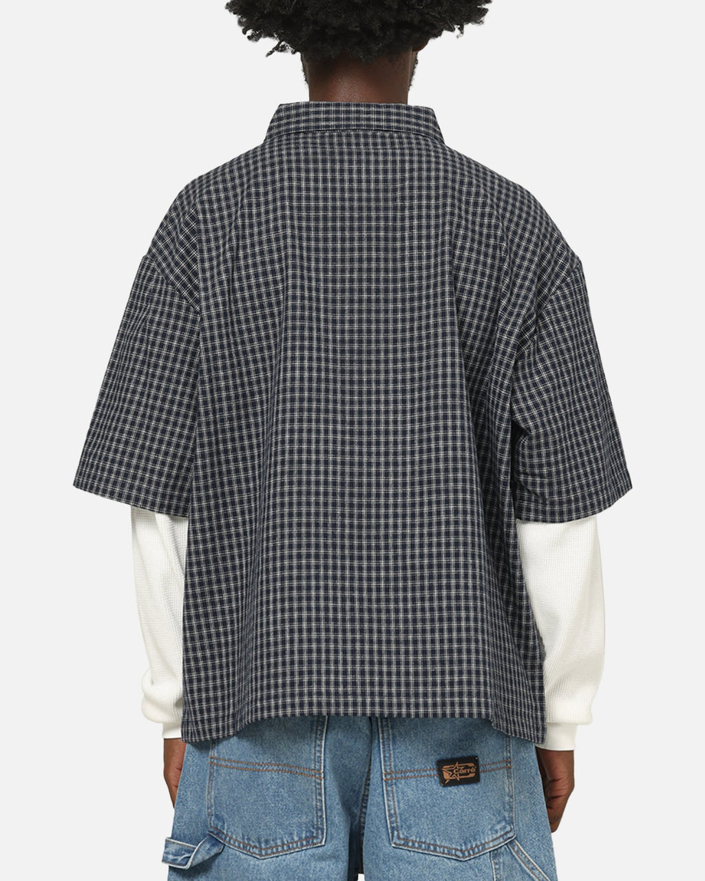 Carre Archive Layered Shirt Navy Plaid