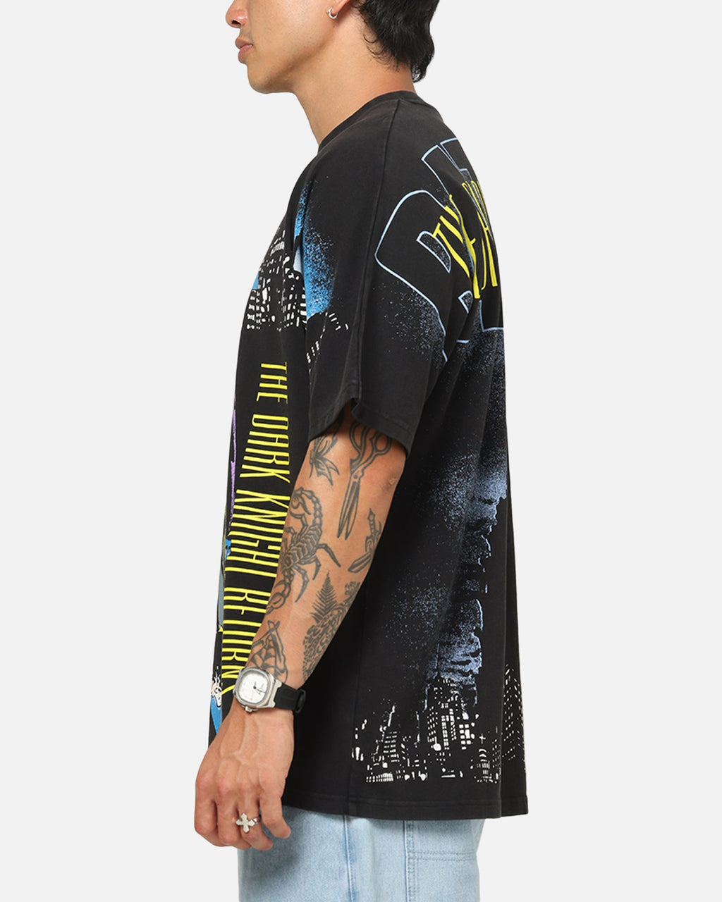 73Studio X DC Batman All Over Print T-Shirt Black Wash