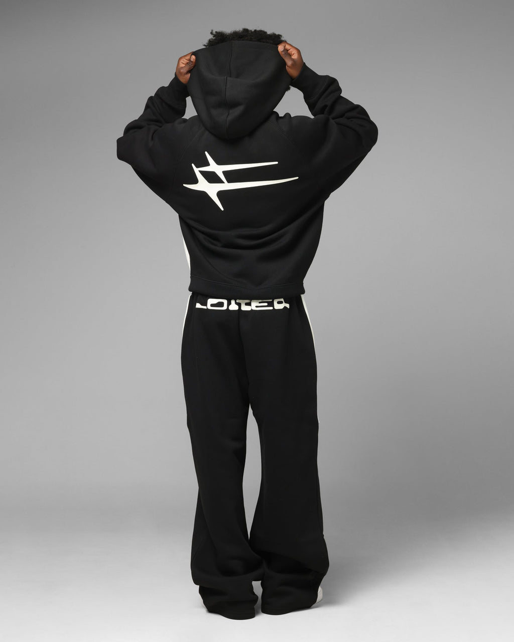 Loiter Jet Stream Zip Hoodie Black/White