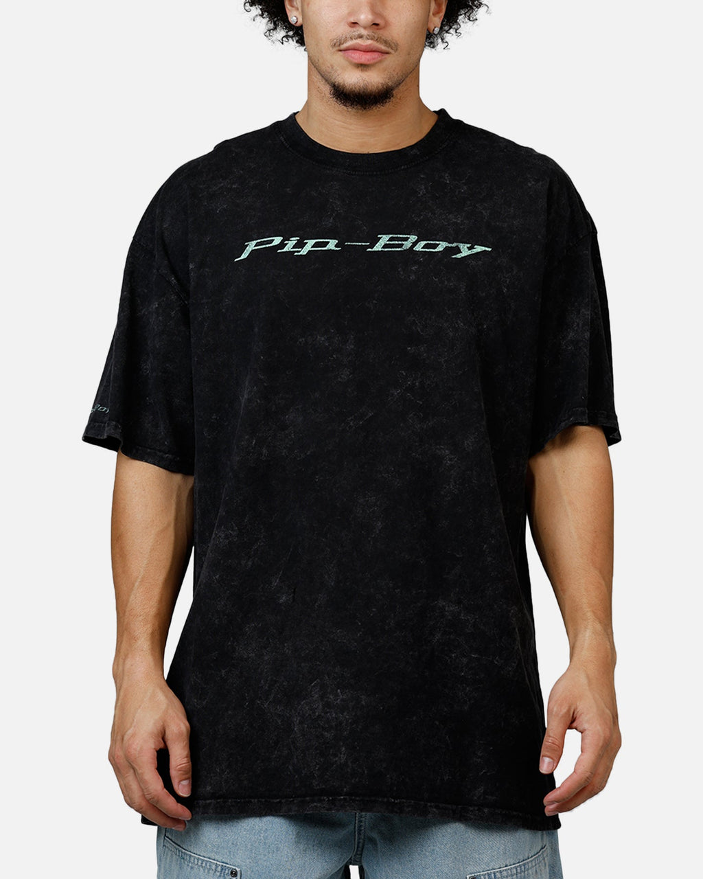 73Studio X Fallout Pipboy T-Shirt Black Acidwash