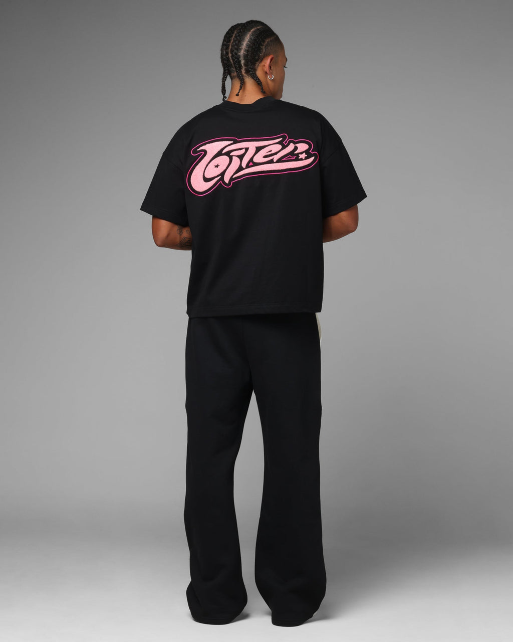 Loiter Jet Stream Chenille T-Shirt Black