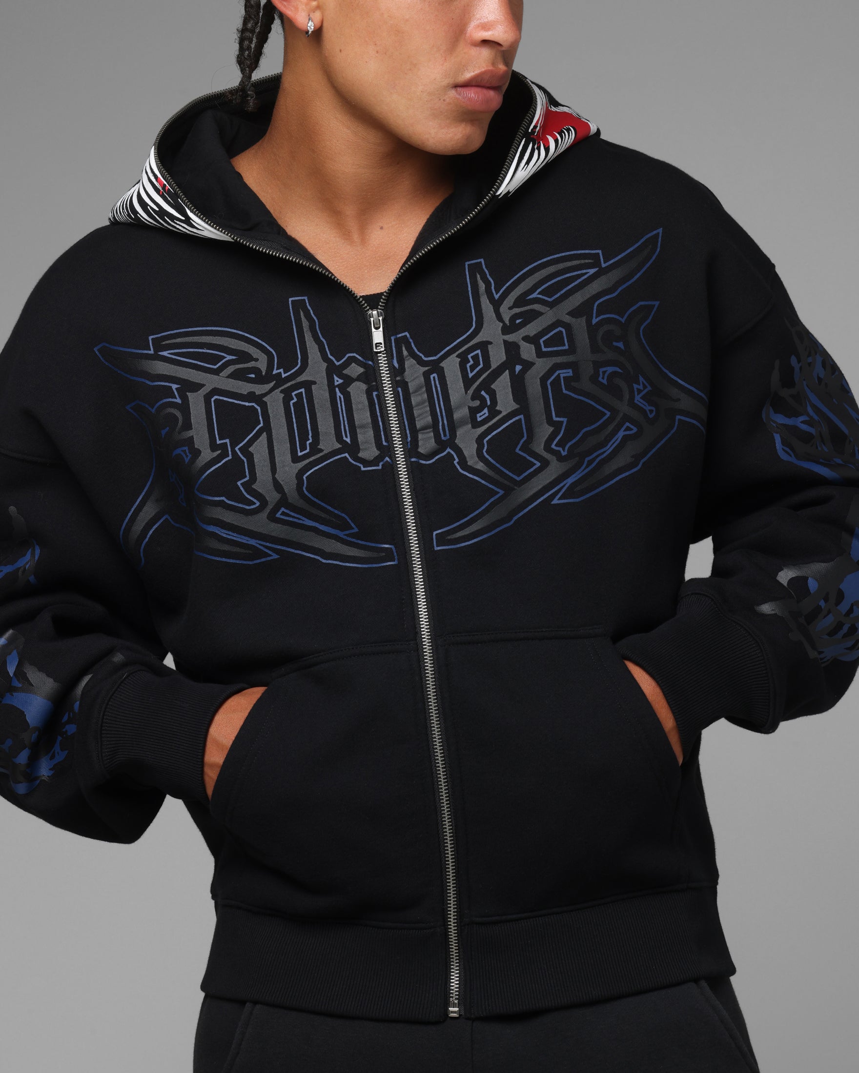 Loiter Marvel Venom Zip Through Hoodie Black