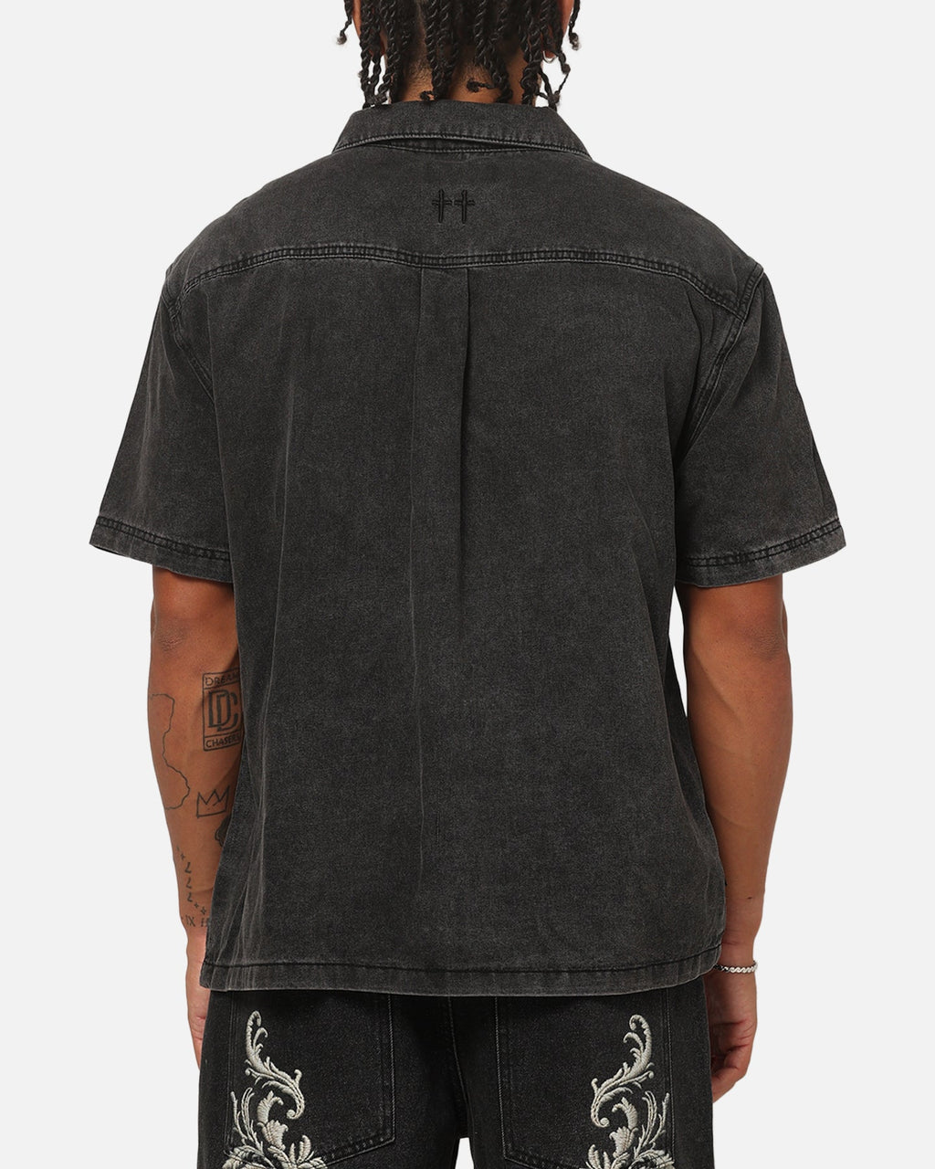 Saint Morta Baroque Button Up Shirt Black