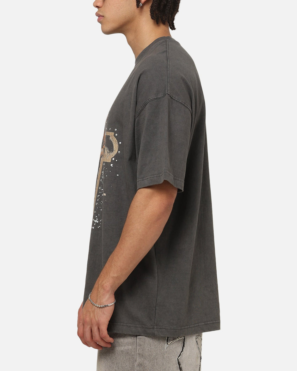 Saint Morta Fallen Saints Boxy T-Shirt Washed Charcoal