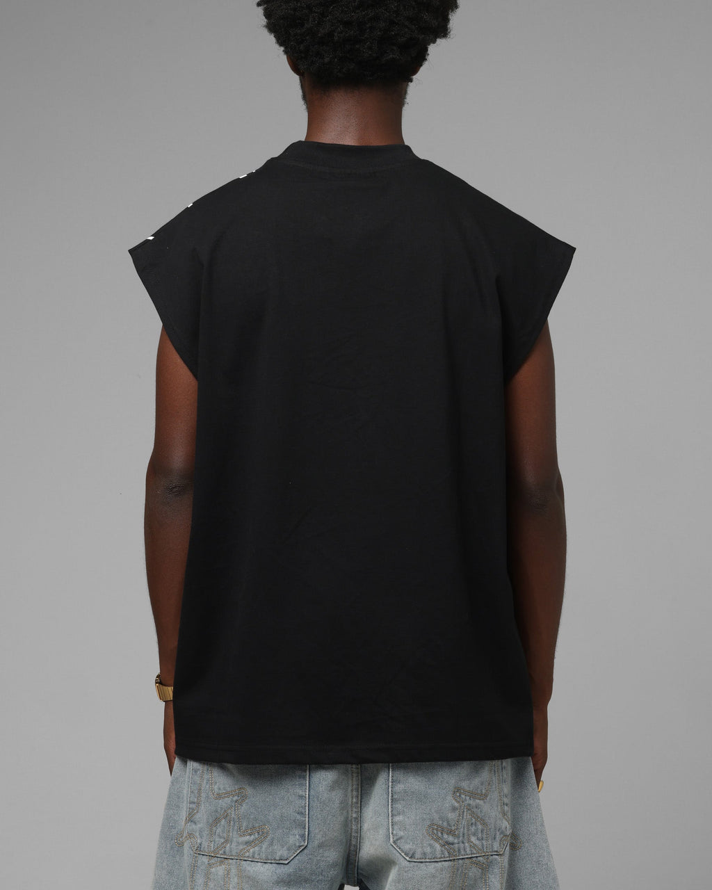 Loiter Script Muscle T-Shirt Black