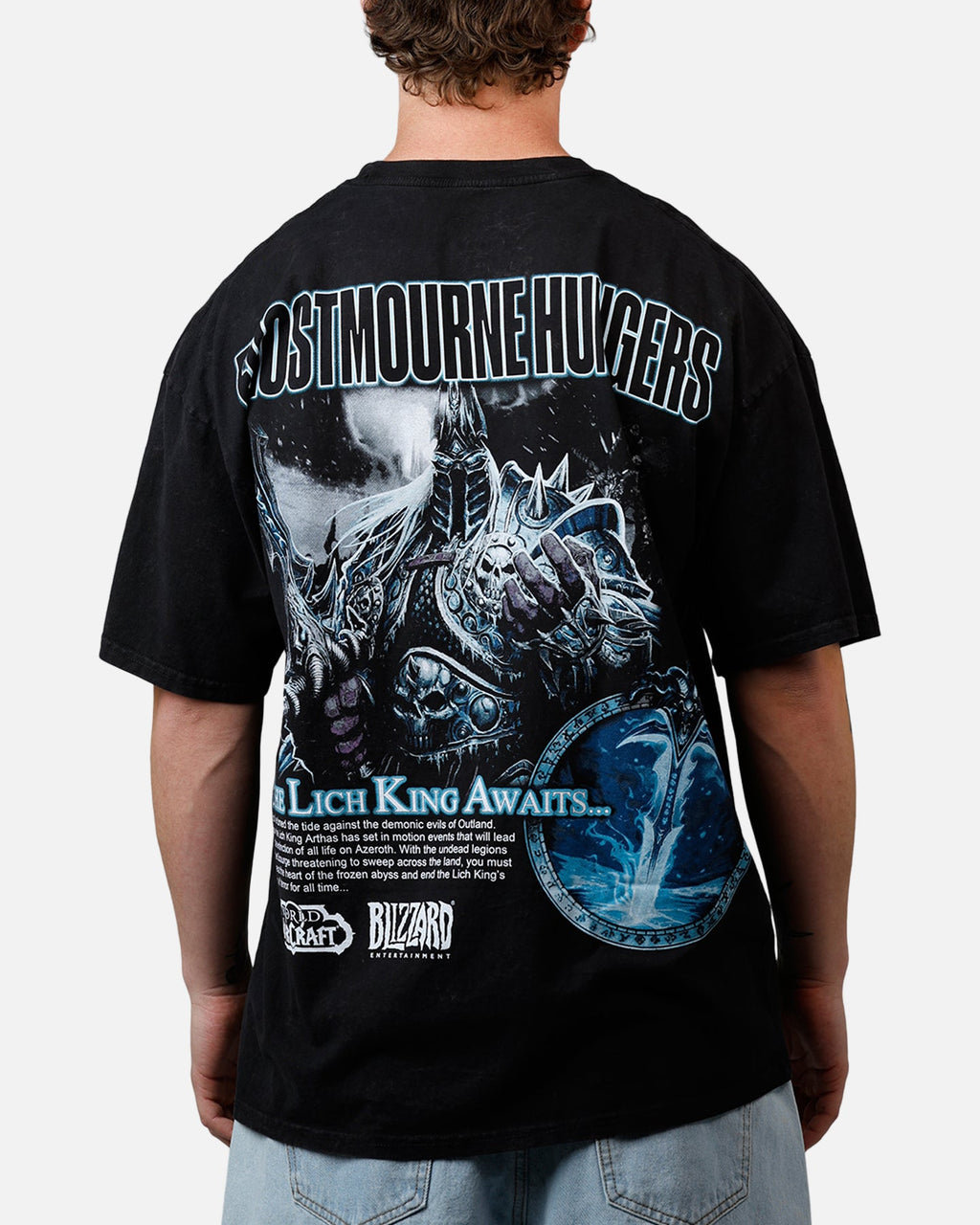 73Studio X World of Warcraft: Frostmourne Hungers T-Shirt Black Acidwash