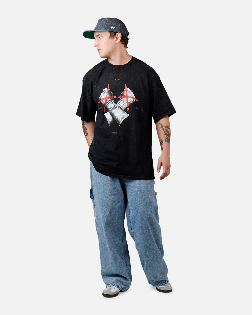 73Studio X WWE Wrestlemania 42 CM Punk T-Shirt Black Acidwash