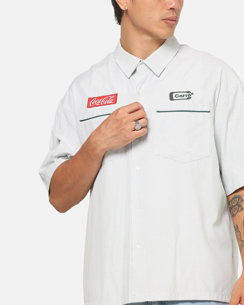 Carre Carré X Coca Cola Road Pilot Button Up Shirt Green