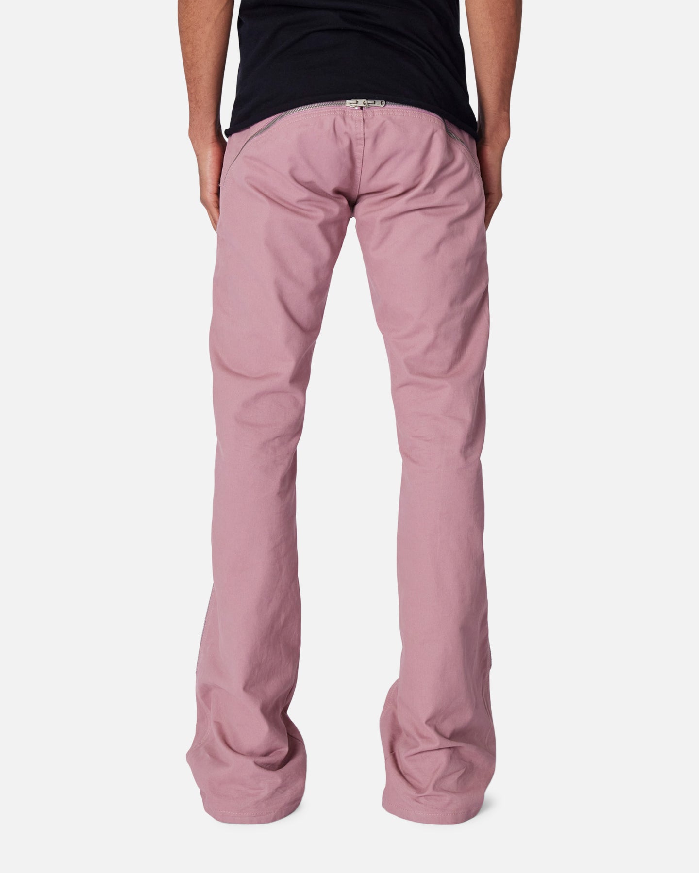 MNML D519 Zipper Flare Denim Jeans Pink