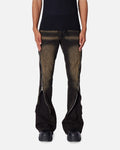 MNML D519 Zipper Flare Denim Jeans Washed Black