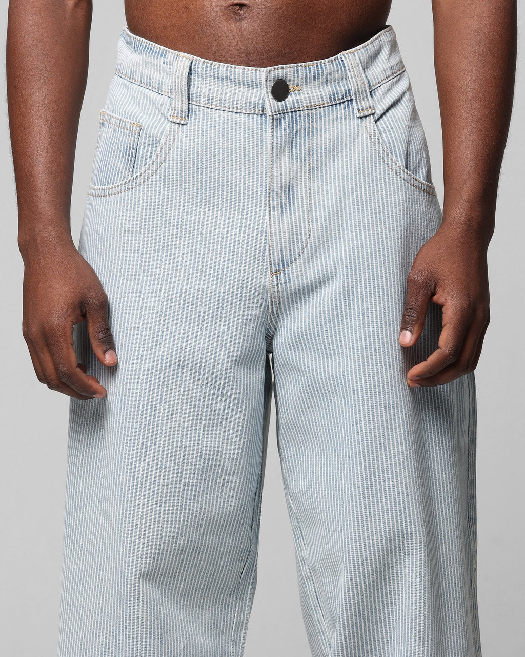 Loiter Collateral Baggy Jeans Blue Pin Stripe