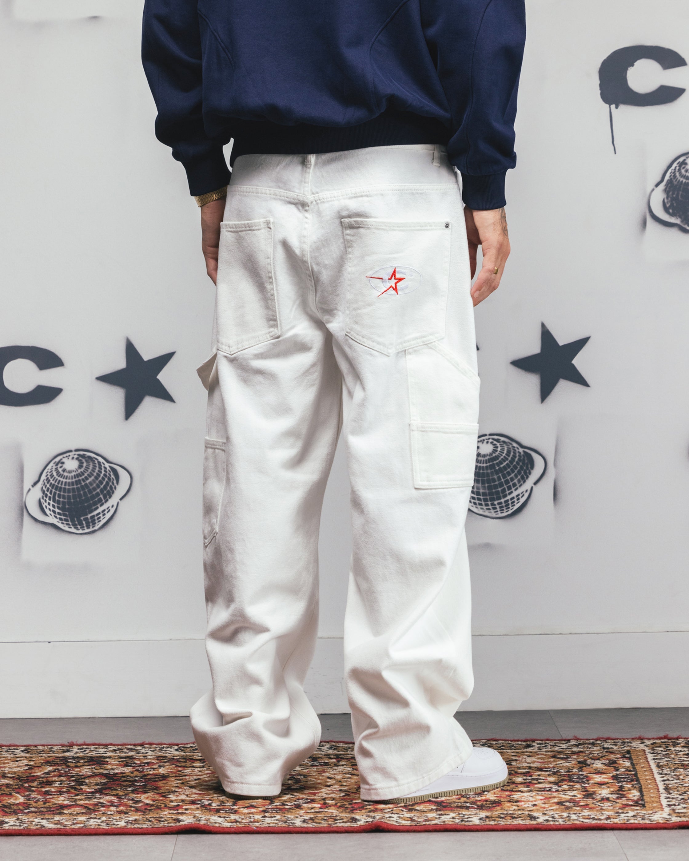 Carre Baggy Carpenter Jeans Off White