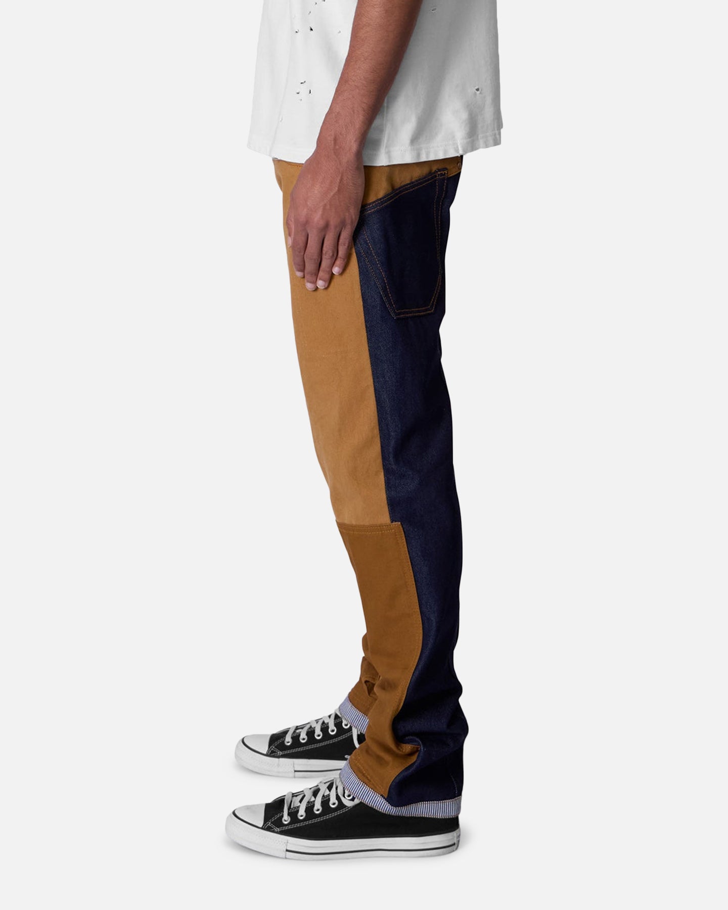 MNML V727 Mixed Canvas Baggy Denim Jeans Multi