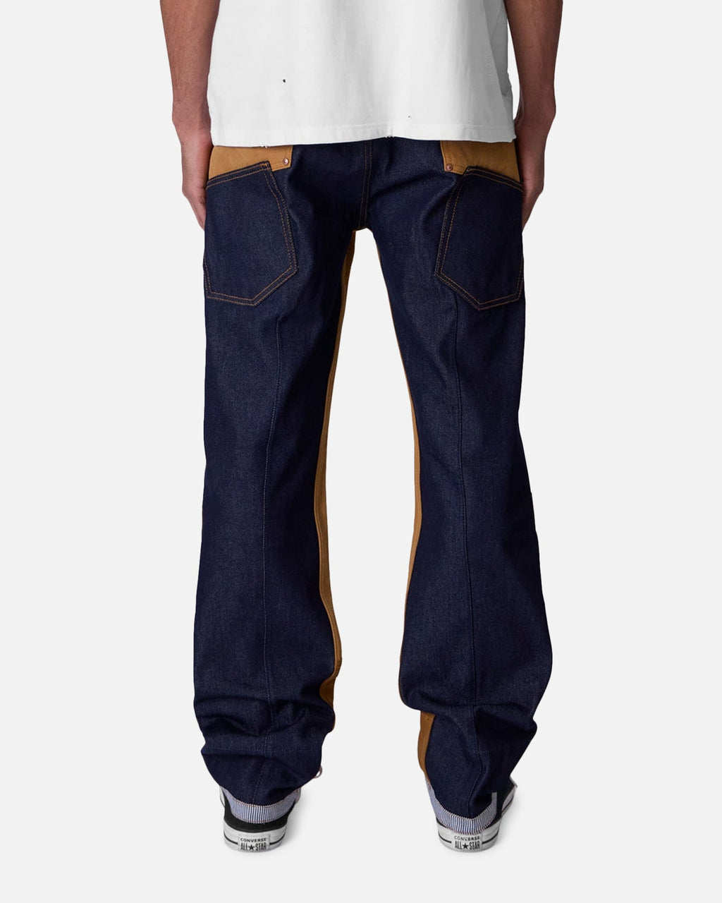 MNML V727 Mixed Canvas Baggy Denim Jeans Multi