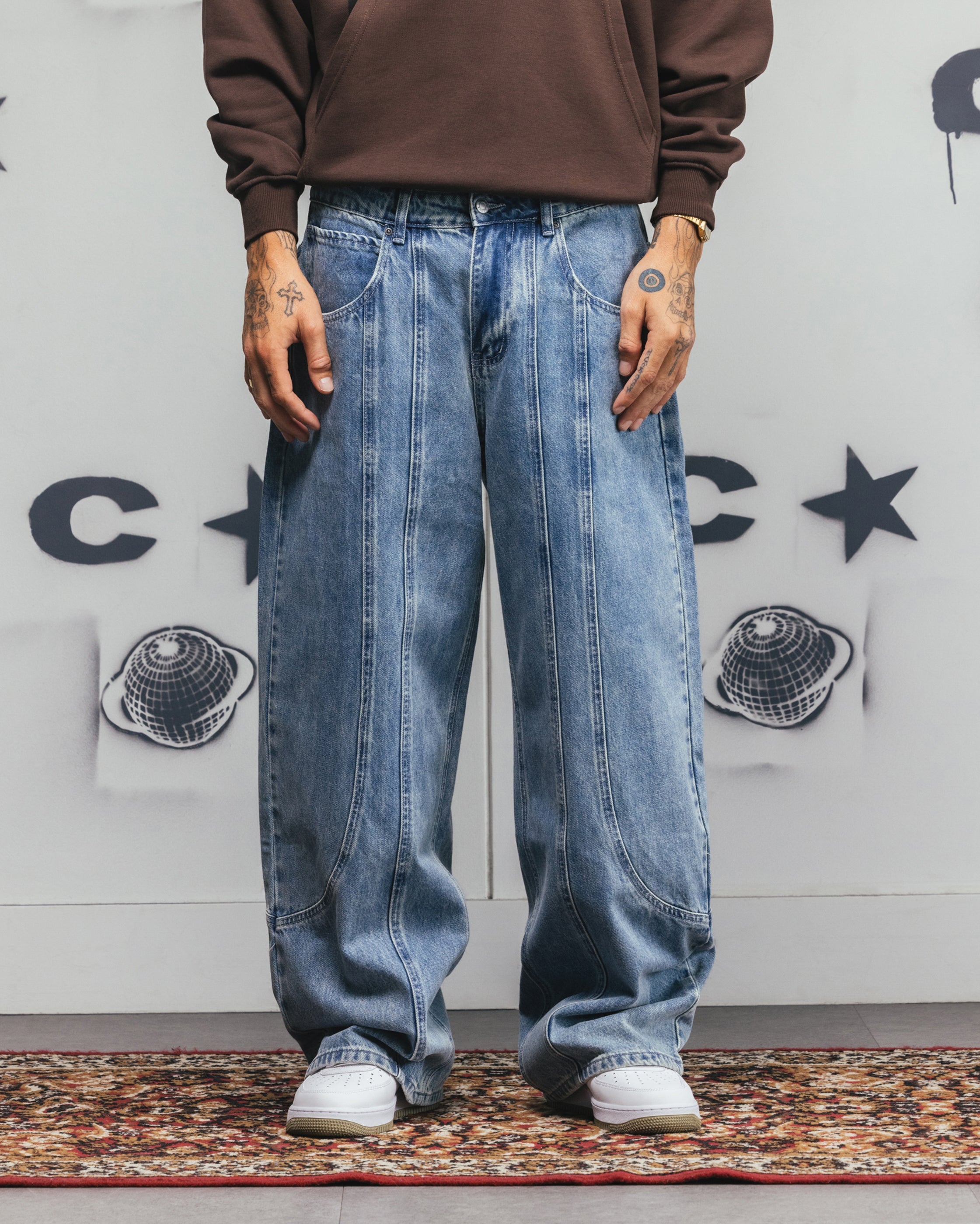 Carre Outlaw Baggy Jeans Light Blue Wash