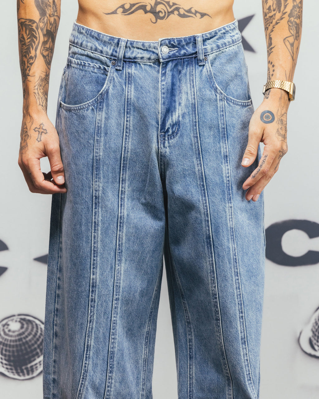 Carre Outlaw Baggy Jeans Light Blue Wash