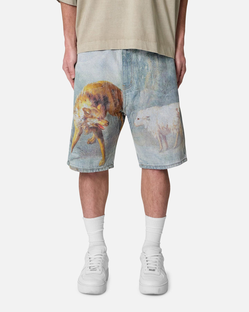 MNML Sheep Hounded Denim Shorts Multi