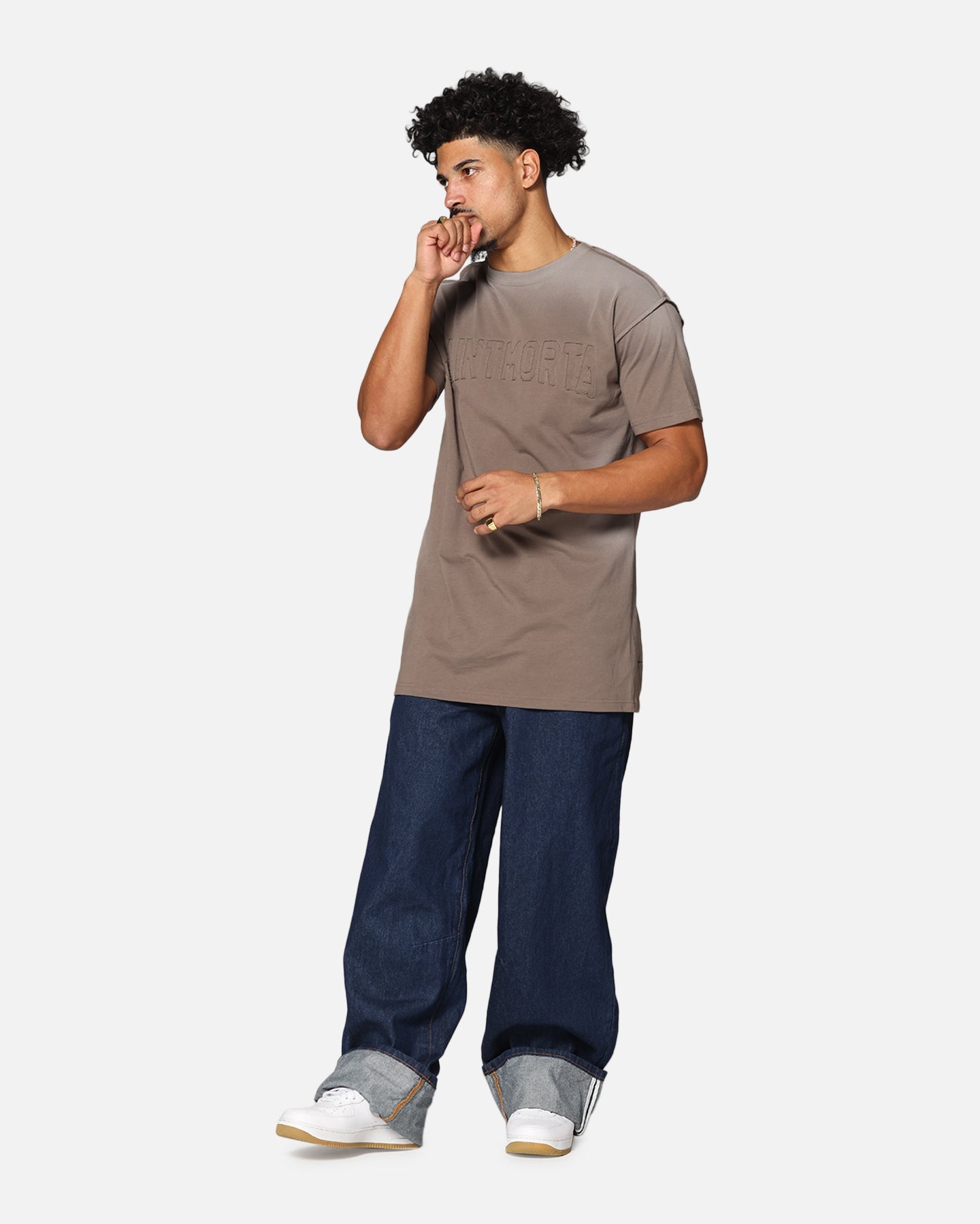 Saint Morta Amplus Selvedge Cuffed Jeans Indigo/Tan